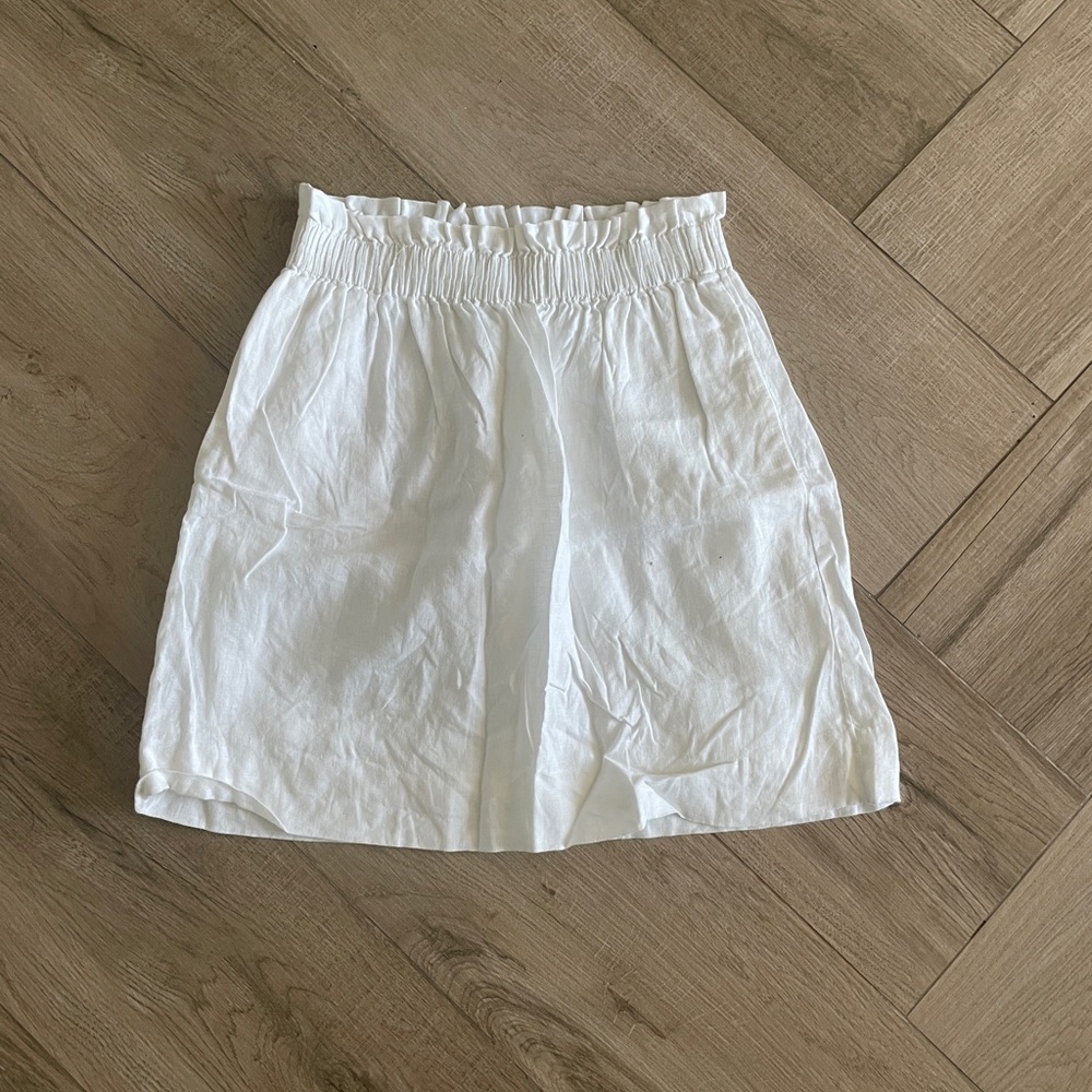 J. Crew White Linen Skirt